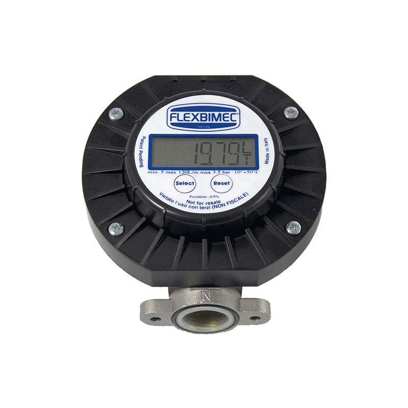 Digital nutating disk diesel meter - connections 1" - delivery 5 -120 l/min - 6 - digits partial meter 2869, FLEXBIMEC