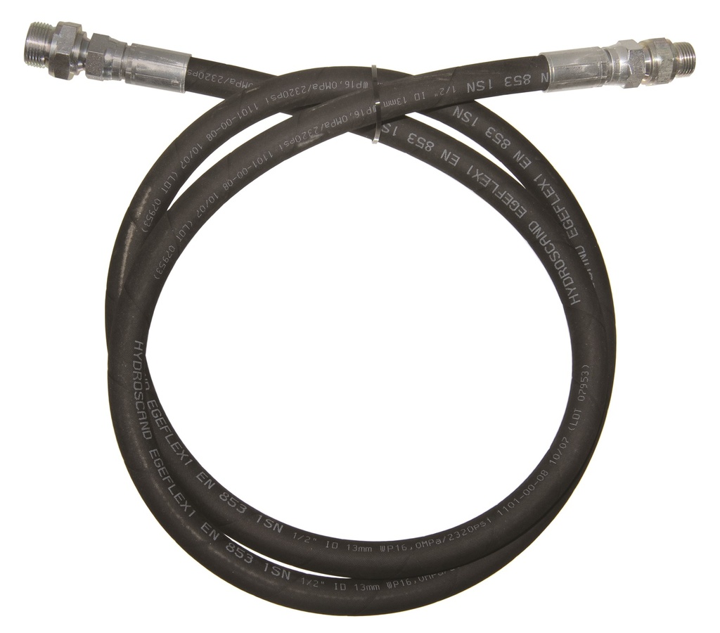 Lanksti žarna alyvai ir dyzelinui Ø 1/2" (Ø 13) R1 - 160 bar, ilgis 2 m - jungtys 1/2" (FF), FLEXBIMEC (28702)