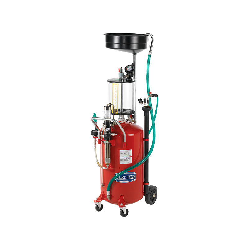 Waste oil wheeled tank extractor, capacity 90 l with inspection chamber 10 l capacity and pneumatic pump, FLEXBIMEC (3095)