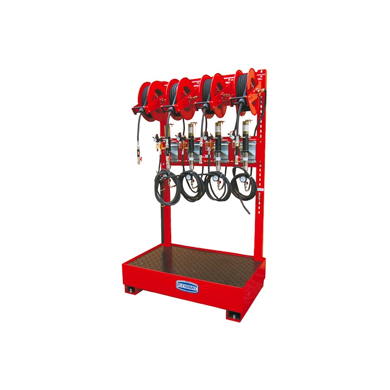 Kit for evacuating lubricants with steel framework and collecting tank for end-of-life vehicles - Kit for 4 fluids, FLEXBIMEC (3125)