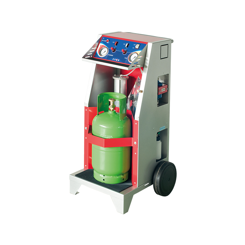 Mobilus kondicionavimo dujų surinkimo ir perdirbimo komplektas eksploatuoti netinkamoms transporto priemonėms, su 12 kg R134a ir 10 kg R1234yf balionais (3135bg, FLEXBIMEC)