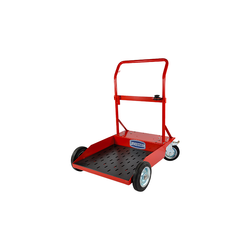 Zinc plated four wheels trolley suitable for 208 l drum with special wheels for heavy use, with dripping-grid, FLEXBIMEC (4389/Z)