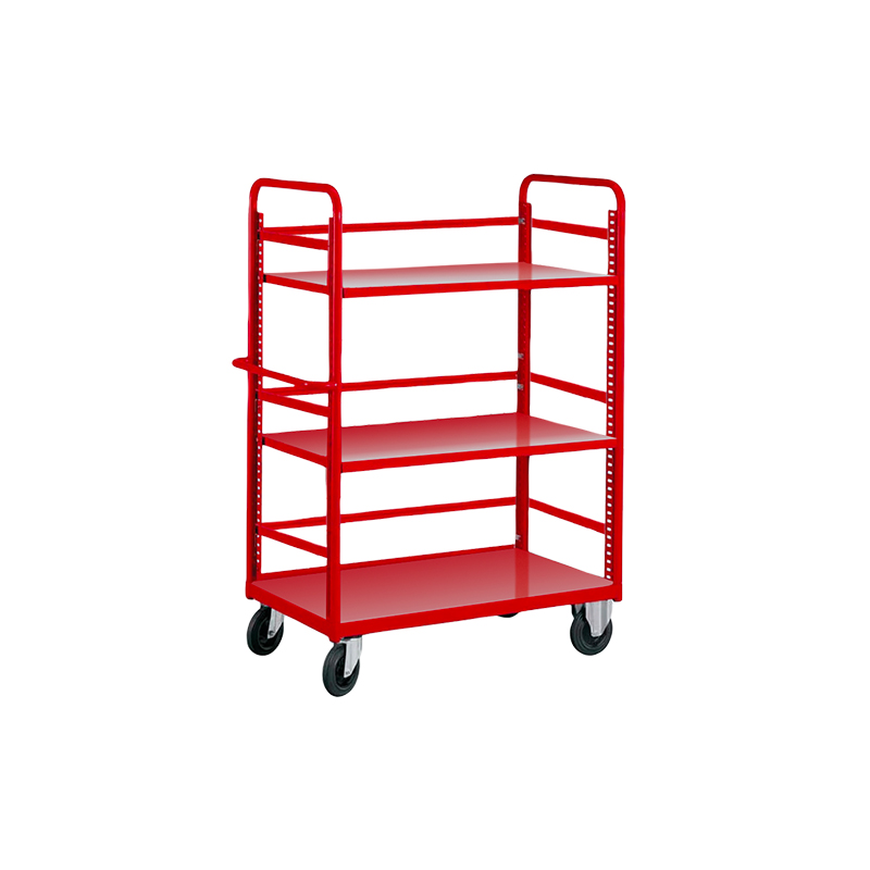 Trolley with 3 edges and central sheet metal shelves, 4 wheels, FLEXBIMEC (4393)