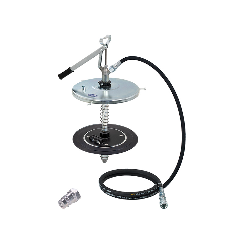 Manual grease transfer kit for centralized lubrication systems with 2 m hose and DIN 7241/B quick coupling, for 50 kg drums, FLEXBIMEC (5131/CL)