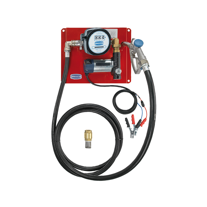 Electric kit 12 Vdc for diesel transfer with mechanical meter, rubber hose connection and diesel gun, FLEXBIMEC (6246)
