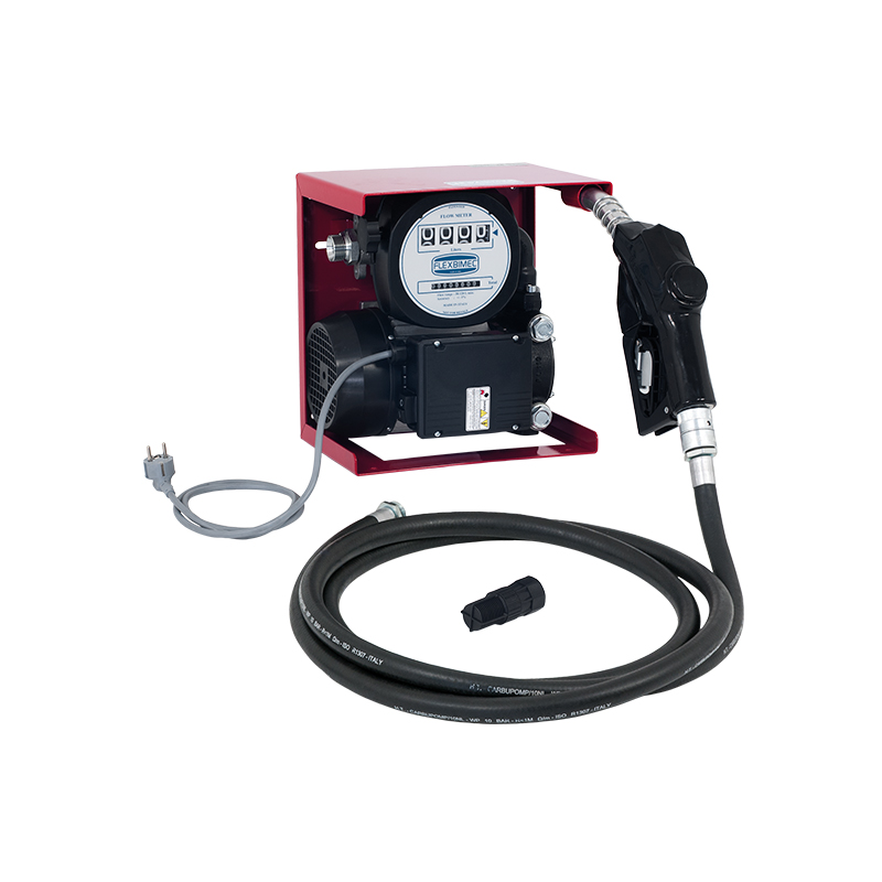 Dyzelino perpylimo komplektas 230 V, 99 l/min, su mechaniniu matuokliu, žarna ir automatinio sustabdymo antgaliu, FLEXBIMEC (6739)