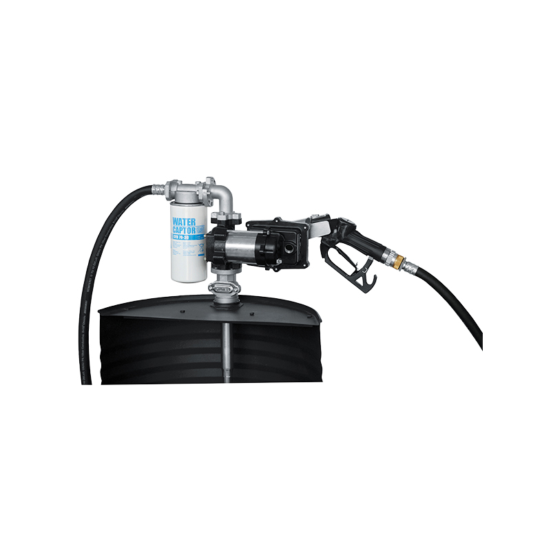 Benzino perpylimo komplektas su elektriniu 12 V DC siurbliu, žarna ir pistoletu, ATEX 2014/34/EU (6935, FLEXBIMEC)