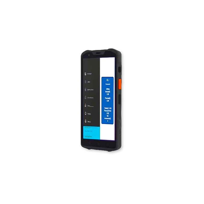Išmanusis telefonas skysčių tiekimo ir atsargų duomenims su brūkšninių ir QR kodų skaitytuvu (8743/RF, FLEXBIMEC)