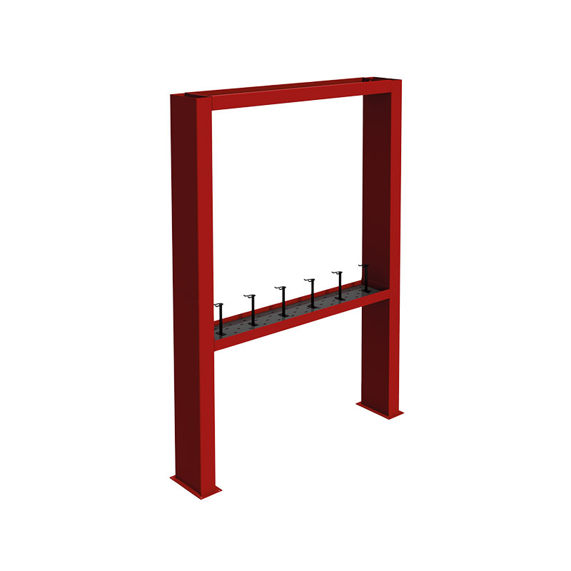 Double-post painted steel stand for hose-reels and equipment – for 7 hose-reels (9002/7, FLEXBIMEC)