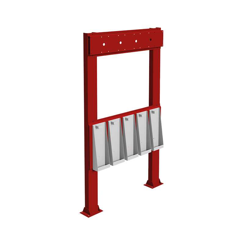 Double-post painted steel stand for hose-reels and equipment – for 5 hose-reels (9003/5, FLEXBIMEC)