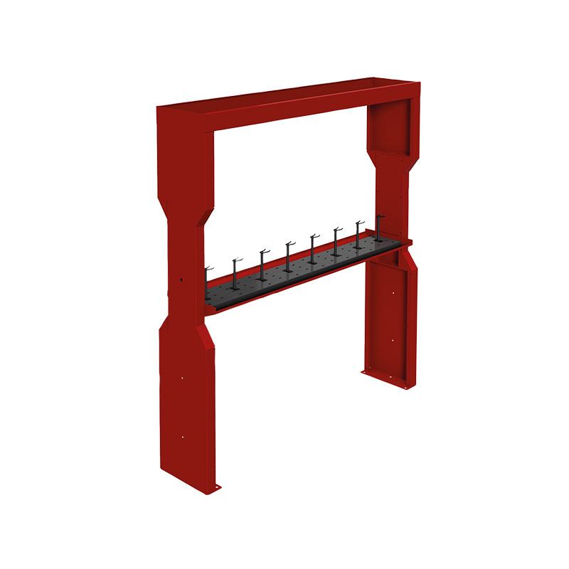 Double-post painted steel stand for hose-reels and equipment – for 6 hose-reels (9004/6, FLEXBIMEC)