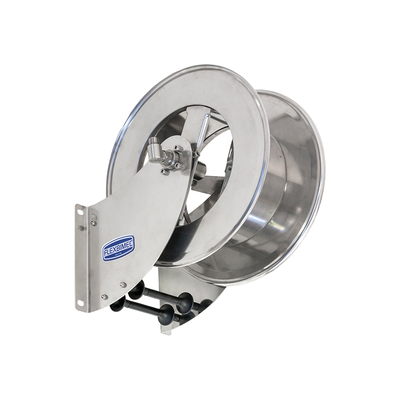 Manual stainless steel hose reel, length up to 20 m, without hose – Ø 1 inch, LSX series (9355, FLEXBIMEC)