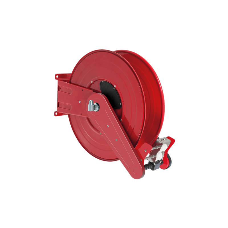 Automatinė spyruoklinė dažyto plieno žarnos ritė ANDROMEDA serija iki maks. 6 m Ø1" žarna - diskas 434 mm - ritė 130 mm - būgnas 250 mm - su žarnos kreiptuvu (be žarnos), FLEXBIMEC (AF4213151)