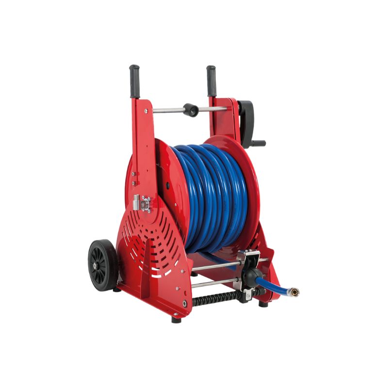 Dažyto plieno rankinė žarnos ritė ORION HEAVY DUTY (sustiprinta) serija skirta maks. 90 mt Ø1/2" žarna - diskas 540 mm - būgno plotis 260 mm - būgnas 250 mm - be žarnos kreipiamosios (be žarnos), FLEXBIMEC (OPSGF52260)