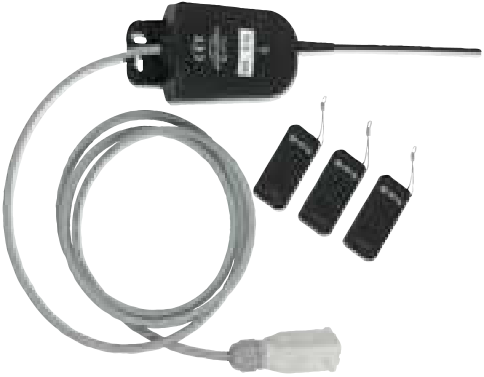 3 nuotolinio valdymo pultai su imtuvo antena motorizuotoms žarnų ritėms (25101, FLEXBIMEC)