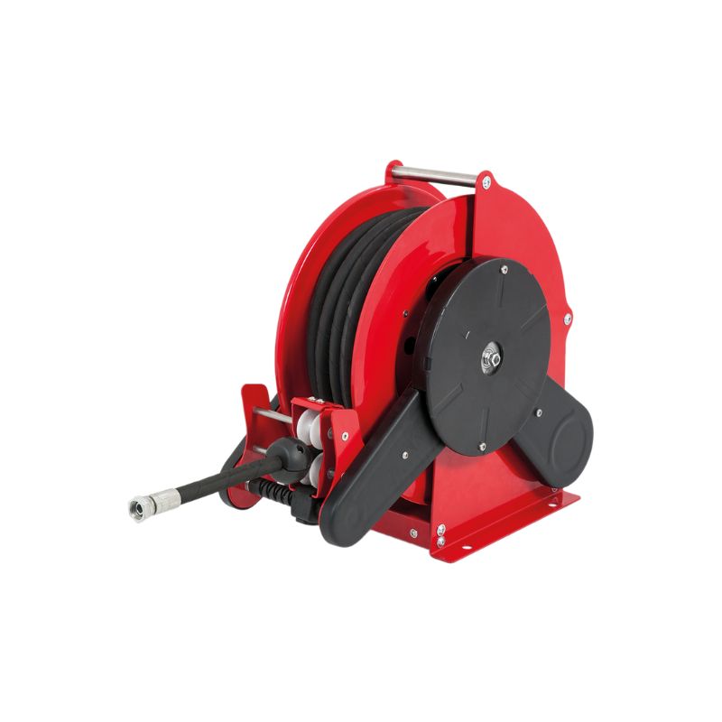 Dažyto plieno elektrinė 24 VDC motorizuota žarnos ritė SIRIO COMPACT serija skirta maks. 18 mt Ø1/2" žarnoms - diskas 434 mm - būgno plotis 130 mm - būgnas 250 mm - valdymo pultas pasirenkamas - su žarnos kreipiamąja (be žarnos), FLEXBIMEC (SCF2442130)