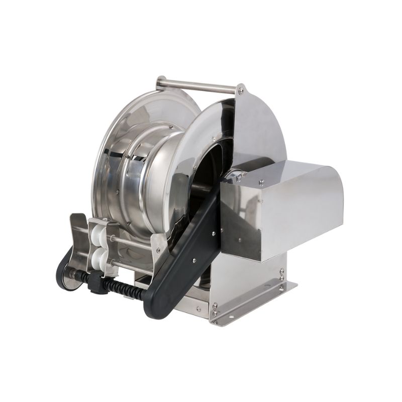 Nerūdijančiojo plieno (AISI 304) hidraulinė motorizuota žarnos ritė SIRIO serija, skirta maks. 40 m Ø1/2″ žarnoms - diskas 434 mm - būgno plotis 260 mm - būgnas 250 mm - valdymo pultas pasirenkamas - su žarnos kreipiamąja (be žarnos), FLEXBIMEC (SXID42260)