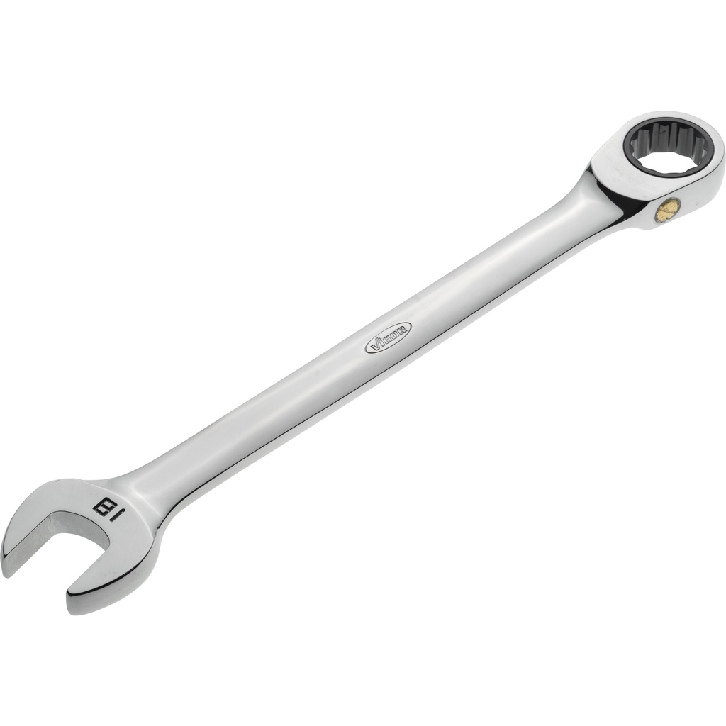 Ratcheting combination wrench ∙ long ∙ size 18 mm (V1029, VIGOR)