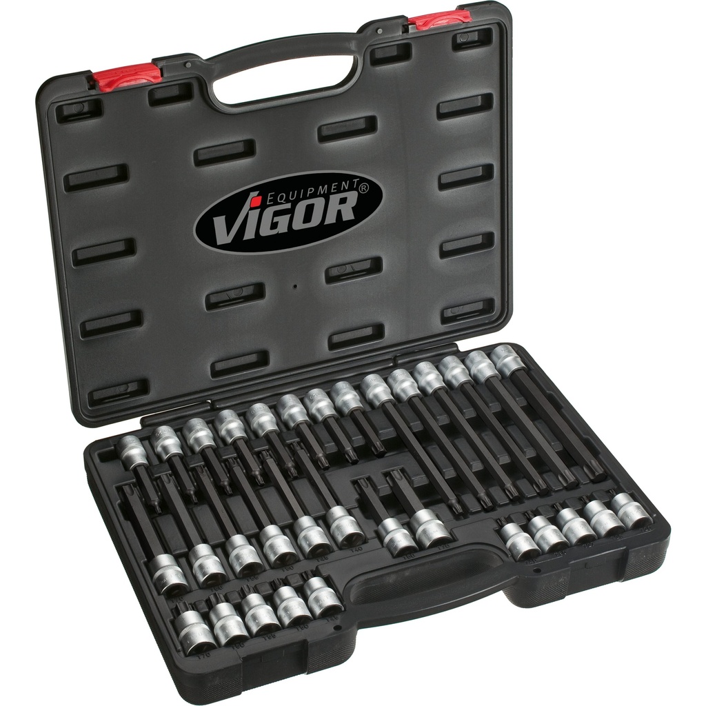 TORX screwdriver socket set, sizes T20-T70, 32 pcs (V1917, VIGOR)
