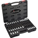 Hex screwdriver socket set, 5–19 mm, 30 pieces (V1919, VIGOR)