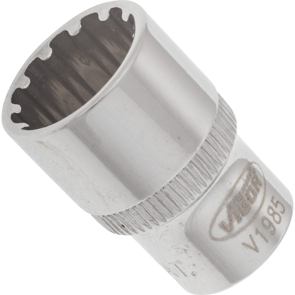 Socket with multi-purpose profile, 12 mm, 1/4 in. (V1985, VIGOR)