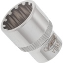 Socket with multi-purpose profile, 14 mm, 1/4 in. (V1987, VIGOR)