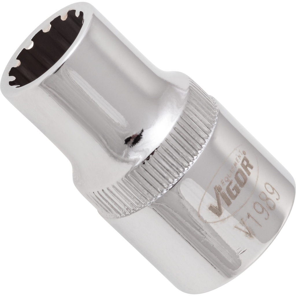 Socket with multi-purpose profile, 11 mm, 1/2 in. (V1989, VIGOR)