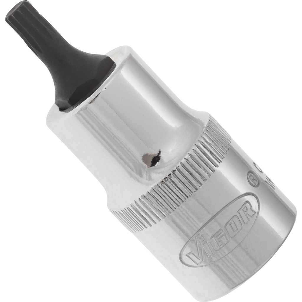 Screwdriver socket for screws with internal serration (XZN), 1/2 inch, M5, 55 mm (V2094, VIGOR)
