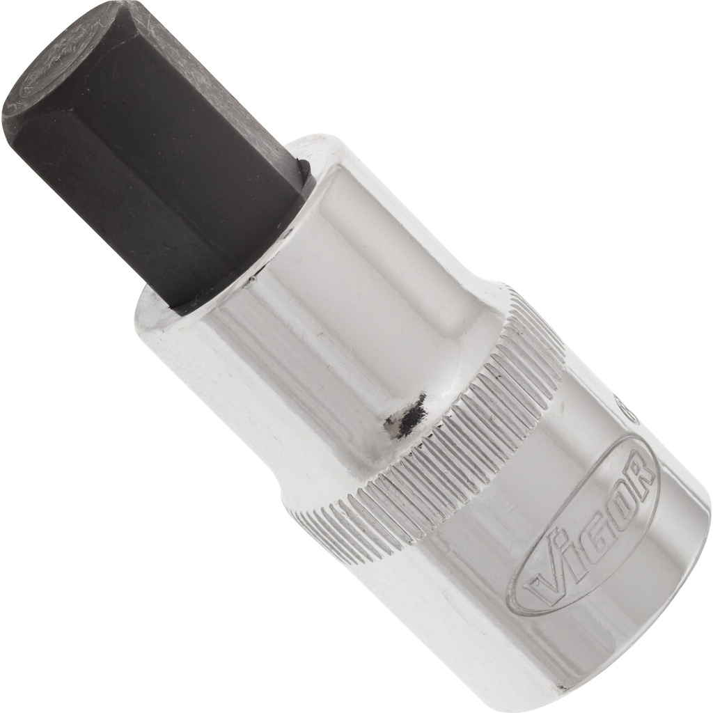 Hex screwdriver socket 12 mm, 1/2 in. drive, 55 mm (V2106, VIGOR)