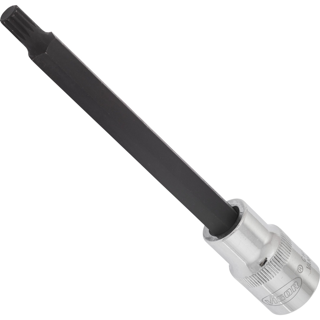 Screwdriver socket for screws with internal serration (XZN), 1/2 inch, M8, 142 mm (V2123, VIGOR)