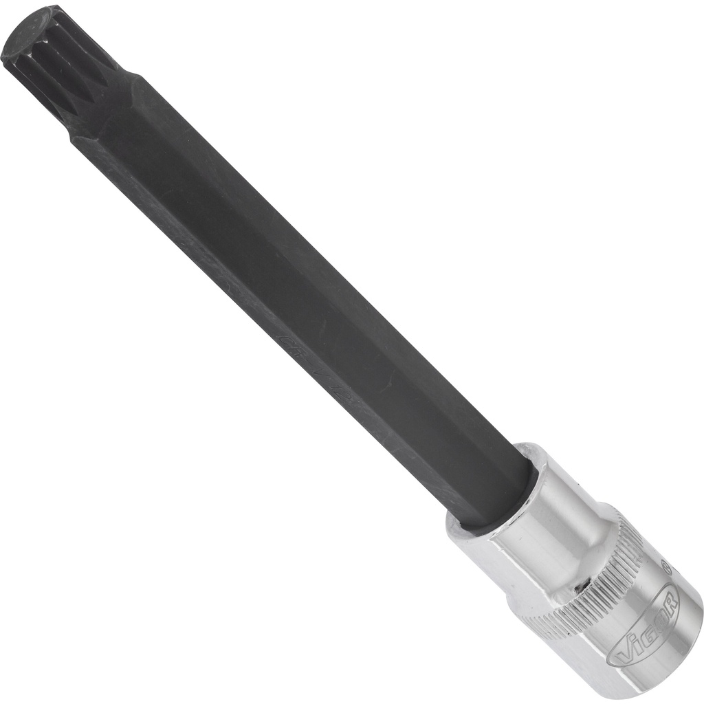 XZN spline bit socket for internal serration screws M12, 1/2 in. drive, 140 mm (V2129, VIGOR)