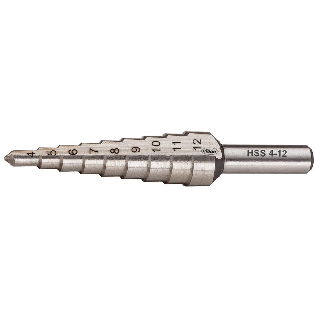 HSS pakopinis grąžtas 4–12 mm (V2394, VIGOR)