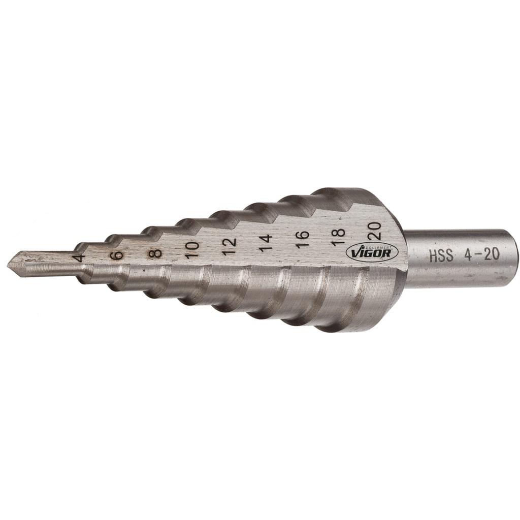 HSS pakopinis grąžtas 4–20 mm (V2395, VIGOR)