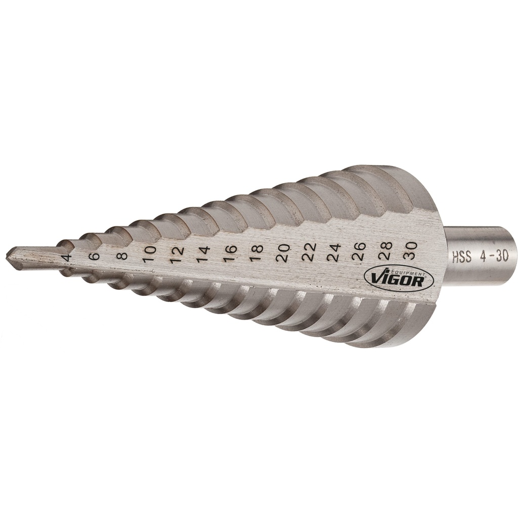 HSS step drill 4–30 mm (V2396, VIGOR)