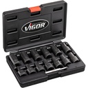 Extractor socket set with spiral profile (V2404N, VIGOR)