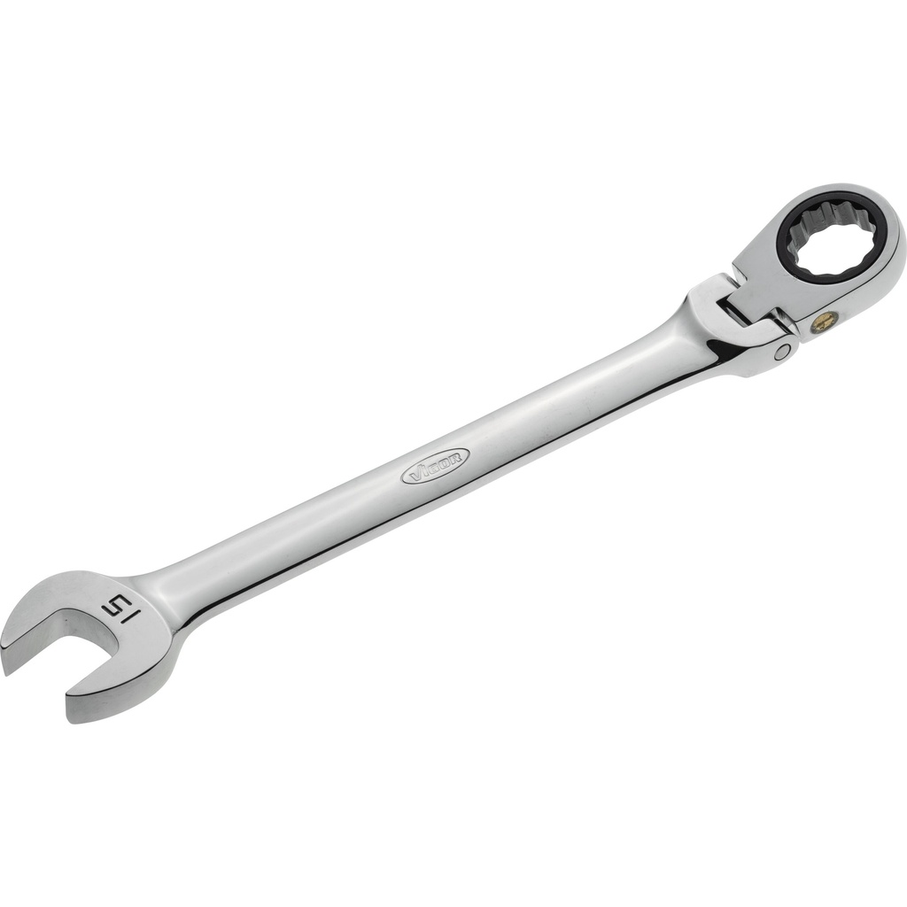 Ratcheting combination wrench with hinge ∙ size 15 mm (V2811, VIGOR)