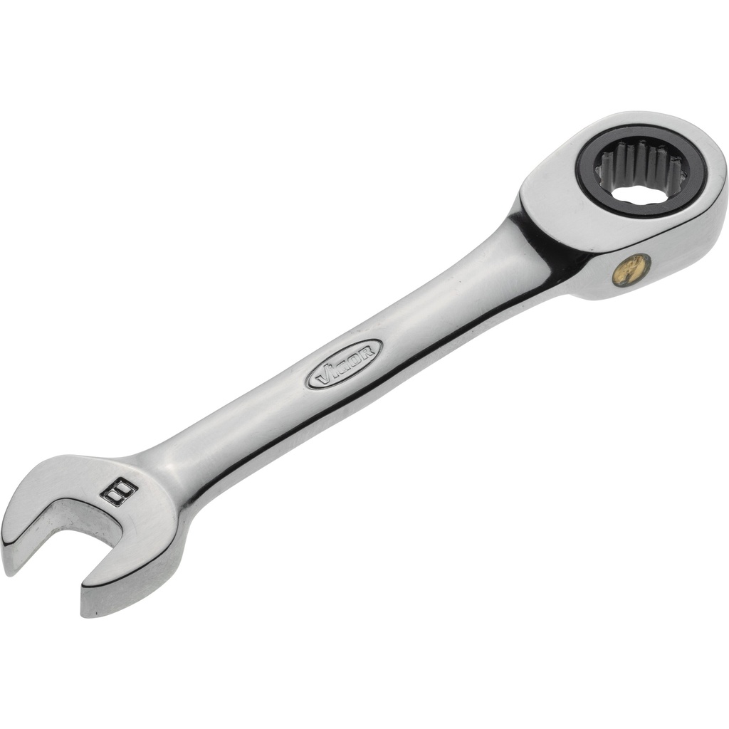 Ratcheting combination wrench, short, size 8 mm (V2822, VIGOR)