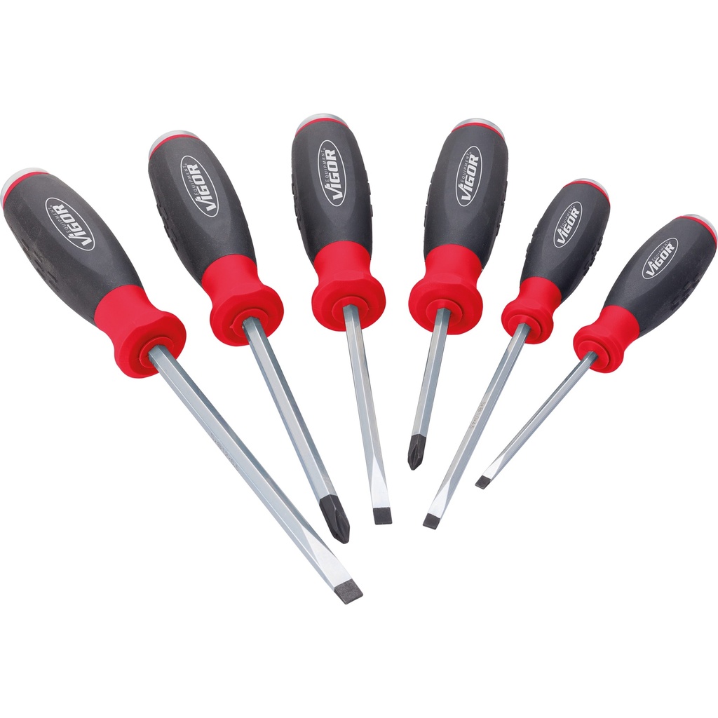 Screwdriver set with impact cap, 6 pieces (V3562, VIGOR)
