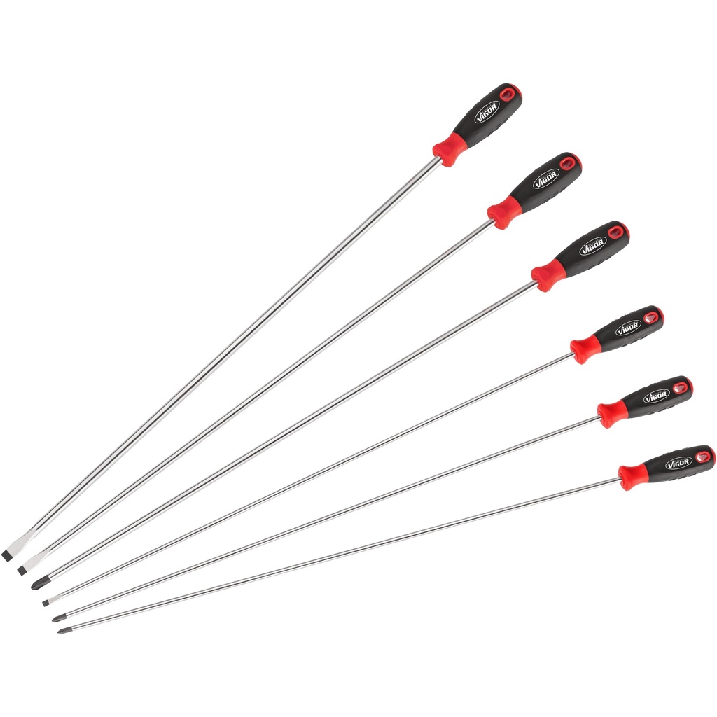 Screwdriver set, extra long 600 mm, 6 pieces (V4432/6, VIGOR)