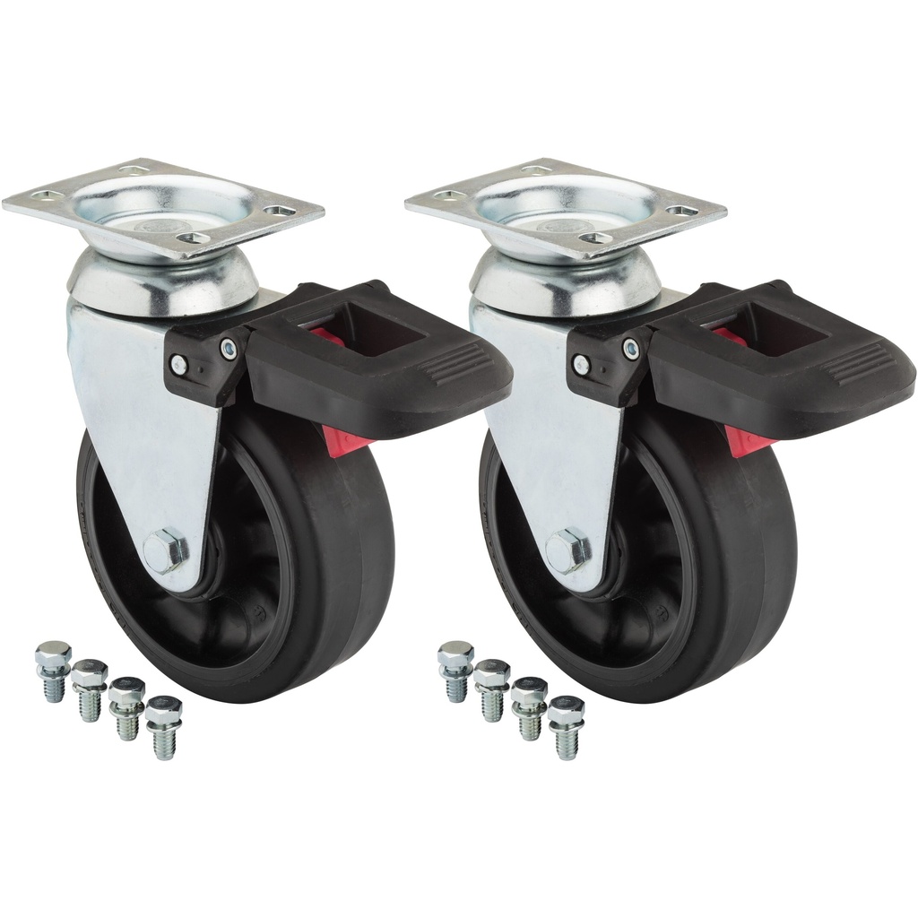 Swivel castor ∙ with locking brake V4814-2, VIGOR