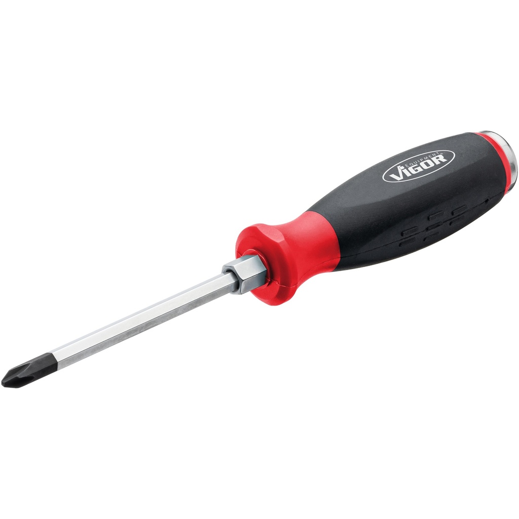 Screwdriver with impact cap and square drive, Phillips PH2 (V5010-PH2, VIGOR)