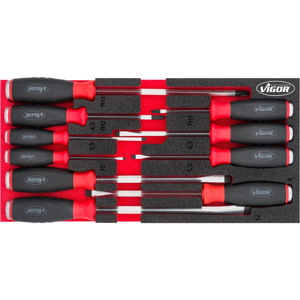 Screwdriver set with impact cap (V5068, VIGOR)