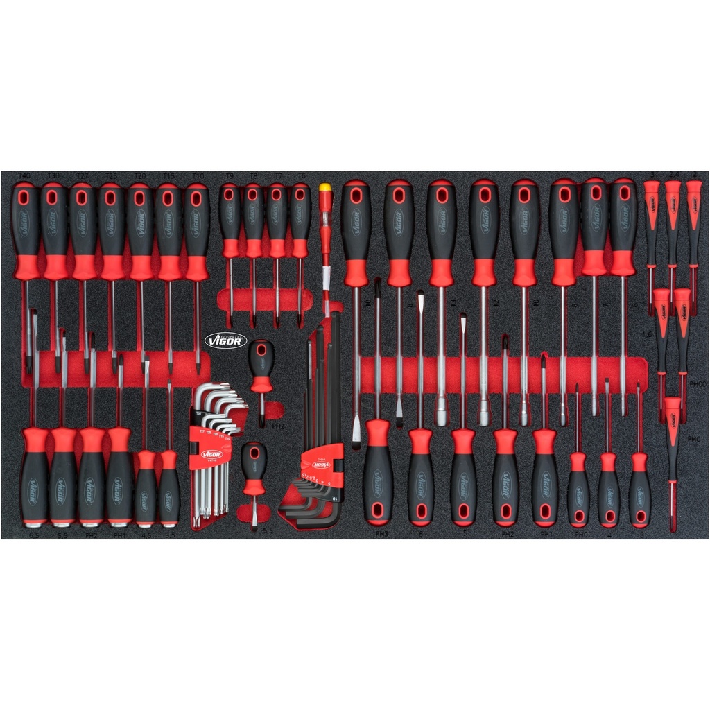 Screwdriver set for Series XL, 60 pieces (V5170, VIGOR)