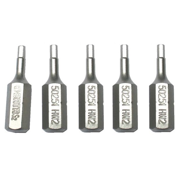 ⬡ Antgalis IMBUS 1/4" (6.3 mm), 5 vnt. 3 x 25 mm (S59253, SATA)