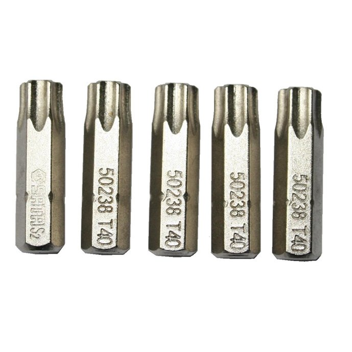 ⬡ 1/4" (6.3 mm) galvutė su TORX antgaliais, 5 vnt. T30 x 25 mm (S59237, SATA)