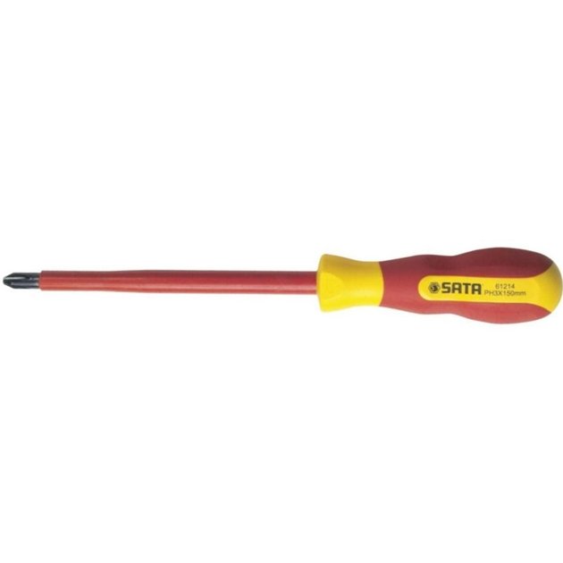 ⬡ Atsuktuvas kryžminis, izoliuotas PH2 x 100 mm (S61213, SATA)