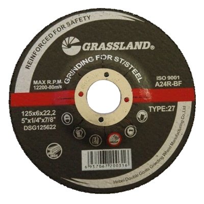 ⬡ Grinding wheel for stainless steel 125 x 6.0 x 22.2 mm, T27 (DSG1256022, GRASSLAND)