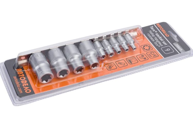 Galvučių rinkinys TORX (1/4" E4-E8; 1/2" E10-E16) AvtoDelo (39829, BALTWERK)