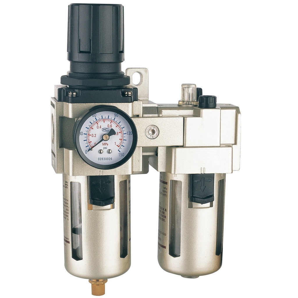⬡ 1/2" Air F.R.L. unit with auto drain (AC401004, HYMAIR)
