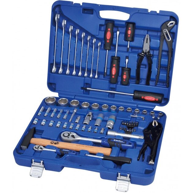 ⬡ 1/4" + 1/2" Dr. Socket tool set 72pcs. (KR072MDA, KINGROY)